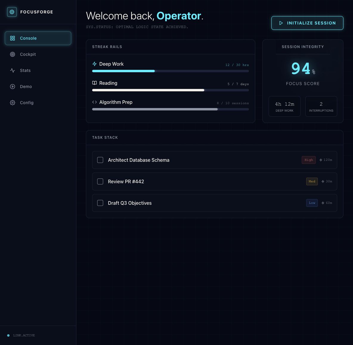 FocusForge 项目预览